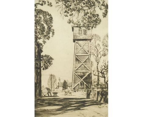 James Hamilton Hay (British 1874-1916): The Tower, drypoint etching signed with monogram in the plate 25cm x 17cm