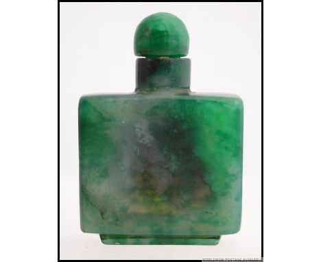 A Chinese oriental jade style painted perfume bottle