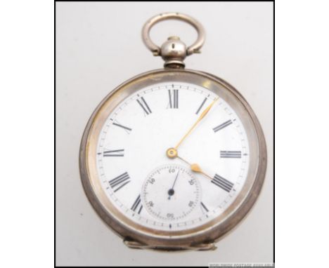 A silver cased pocket chronometer watch, with makers name of W. Veal of Bath. The case marked 0.935 for silver. 