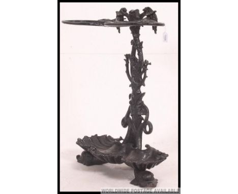 A Victorian Coalbrookdale cast iron stick stand bearing Victorian date lozenge and Rd No. The stands with a nautical theme ha