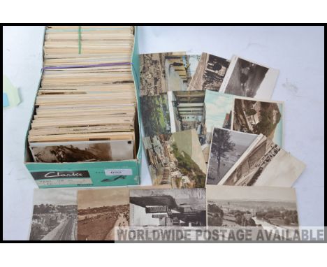WEST COUNTRY Devon & Cornwall vintage postcards in shoebox.