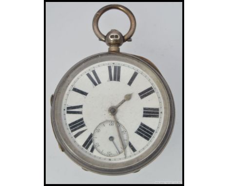 A 19th century silver cased gentlemans key wind  fusee movement pocket watch. The movement engraved and  numbered 150136 sign