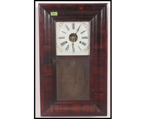 An American Ogee wall clock by Jerome & Co New Haven, Connecticut H65.5cm W39cm D11cm
