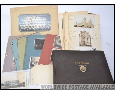Royal Navy sailors' photos. Selection from a) 1940s HMS ORION: Life on board inc Amateur dramatics,Regattas & visits to St Ki