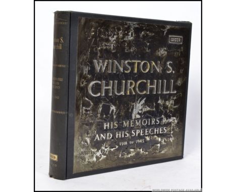 An original cased set of vinyl records  of Winstons Memoirs and Speeches by Decca
