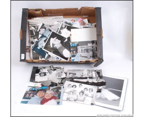 EPHEMERA: A LARGE box of assorted vintage photographs, mostly relating to TV / Film stars. Many candid photographs of televis