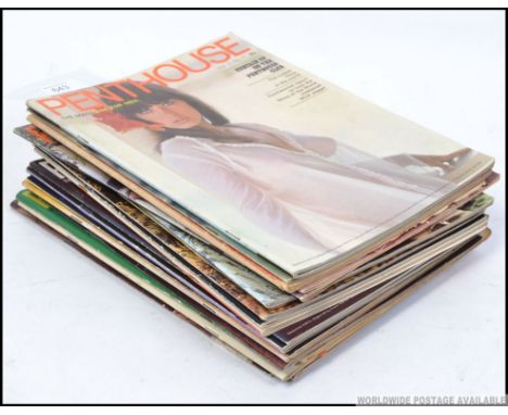 A collection of approx 20x gentleman's adult art magazines to include vintage Penthouse, Men Only, Escapade etc. 