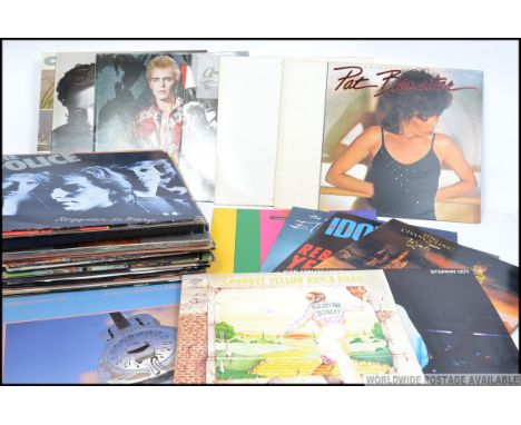 A collection of long play vinyl albums dating from the 1980's to include Dire Straits, UB 40, Level 42, Pat Benatar, Elton Jo