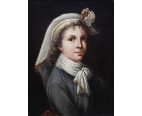 Full title: French school: Portrait of a young lady, oil on canvas, 19th C.Description: Work: 31,2 x 23,8 cmÊ Frame: 40,2 x 3