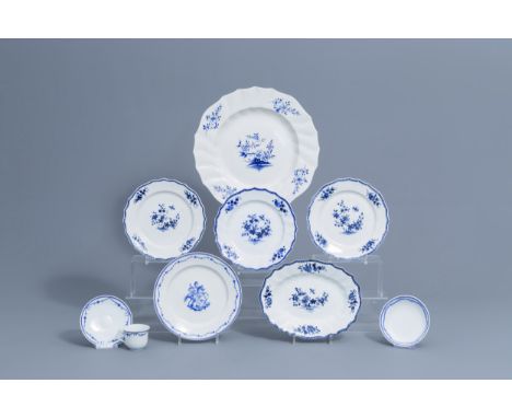 Full title: A varied collection of blue and white Tournai porcelain, 18th/19th C.Description: Dia.: 38,2 cm (the charger)Ê Di