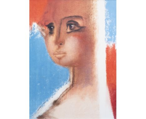 Full title: Roger Somville (1923-2014): Portrait of a young lady, lithograph in coloursDescription: Work: ca. 73 x 53,5 cmÊ F