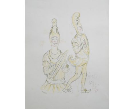 Full title: James Ensor (1860-1949): 'Cymbaliers', lithographie in colours, [1929]Description: Work: 32,3 x 24,8 cmÊ Frame: 8