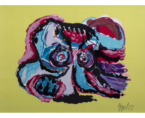 Full title: Karel Appel (1921-2006): Untitled, serigraph, dated (19)77Description: Work: ca. 56,5 cm x 39 cmÊ Frame: 79,2 x 6