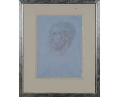 Alphonse Legros - Portrait of a Gentleman in Profile identified as Charles Ricketts, pencil with silverpoint, signed and date