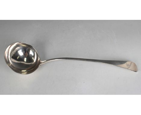 A George III silver Old English pattern soup ladle, London 1808 by George Wintle, weight 209.7g, length 33cm.Buyer’s Premium 