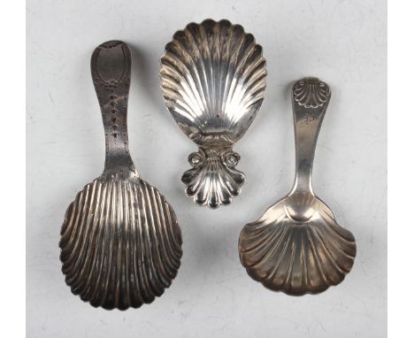 A George III silver caddy spoon with scallop shell bowl and scallop shell tab handle, London 1814 by Josiah Snatt, length 6.2