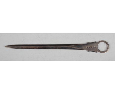 A George IV Irish silver meat skewer with ring terminal, Dublin 1828 by Thomas Farnett, weight 58.8g, length 22cm.Buyer’s Pre