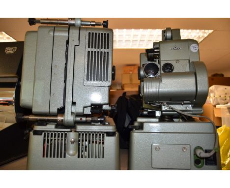 Two Siemens 16mm Projectors, Siemens 16mm dual band projector, type SF-P6-11, 35-65mm f/1.6 zoom lens and transformer, Siemen