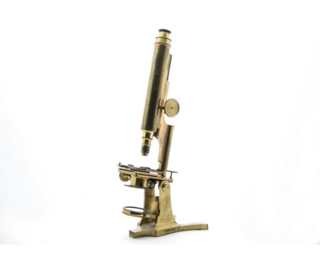 A 19th Century R & J Beck lacquered brass 'Best Student' model Compound Monocular Microscope,  serial no. 4783, with two eyep