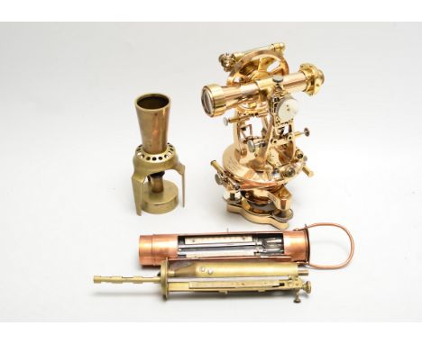 Brass Instruments,  Cooke, Troughton & Simms Ltd transit theodolite, 1950s, stripped and polished, brass-cased cylindrical te