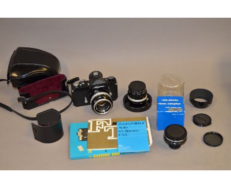 Nikkormat FTN SLR Camera, with Nikkor-S Auto 50mm f/1.4 lens, shutter working, body G, elements G, Nikkor-H Auto 28mm f/3.5 l