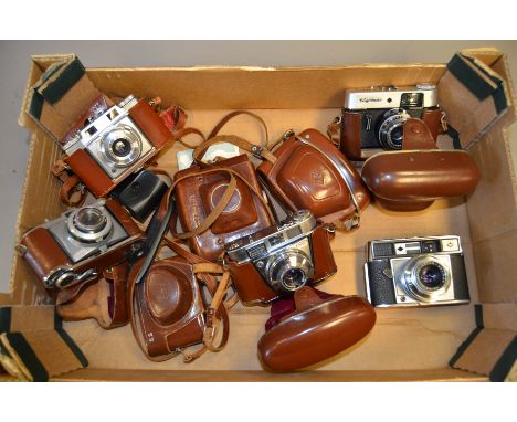 A Tray of Rangefinder and Viewfinder Cameras, incl; Agfa Super Silette, Agfa Super Silette Automatic, Vöigtlander Vitoret R, 