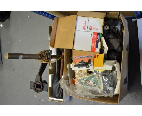 Camera and Darkroom Equipment,  incl; Pentax ME outfit, trIpods, timer, light, enlarger stand and other items 