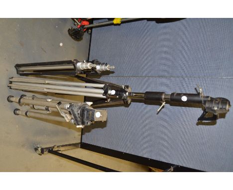 Tripod and Lighting Stands, A heavy duty Daiwa Deluxe Cine-Elevating tripod, a professional Bowens lighting stand and  three 