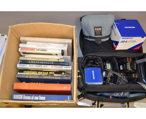Photographic Books, incl; Karsh Faces of our Time,  In Search of Greatness, Portfolio, other books, a Canon EOS-100 and an Ol