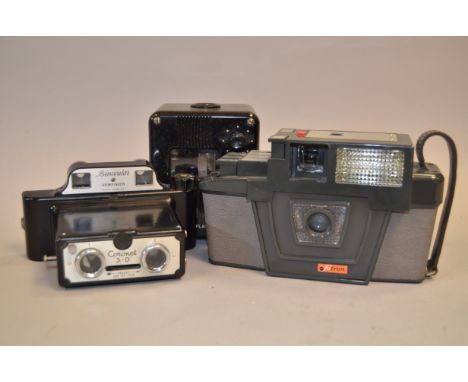 Fotron Instamatic Camera, circa 1955, lot includes a Coronet 3D camera and Servo-Flash unit 