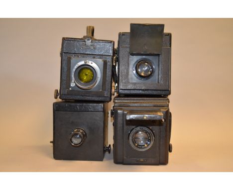 Reflex Cameras, including; unmarked camera with Dallmeyer telephoto lens serial No 105398, Popular Reflex with Aldis-Butcher 