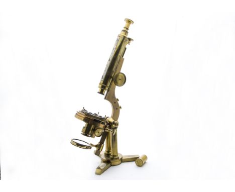 A mid-19th Century Smith and Beck lacquered brass 'Number One Stand' Compound Monocular Microscope,  serial no. 2425, with ey