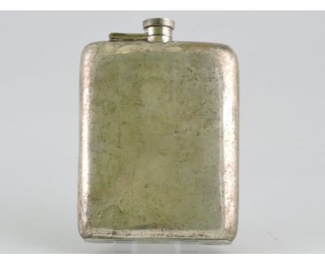 A George V silver hip flask, Asprey, London, 1913, H. 15cm. 8.25oz