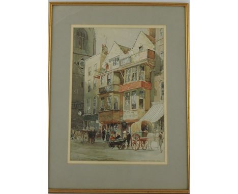 Ernest George, (British 1839-1922), Fleet Street, print, signed and dated 1886 lower right, titled lower left, 34cm x 24cm.