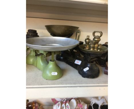 TWO OLD SCALES AND WEIGHTS       K4
