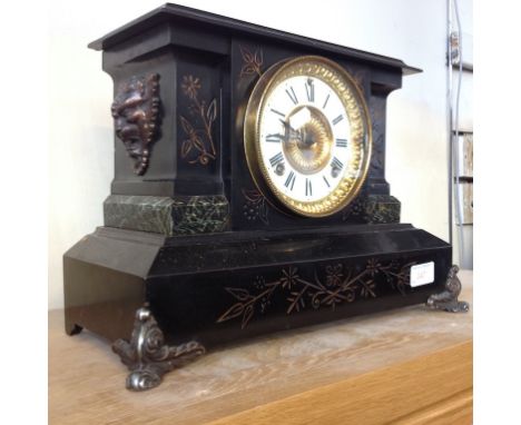 VICTORIAN MANTEL CLOCK. W38CM