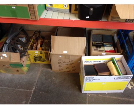 5 BOXES OF MIXED ITEMS INC TOOLS, BOOKS, ETC