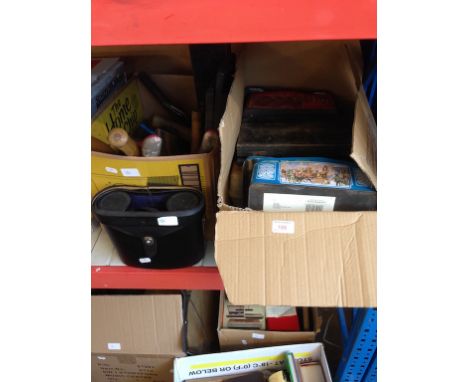 2 BOXES OF MIXED TOOLS ETC AND BINOCULARS