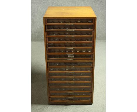 A vintage counter top Sylko cotton reel retail display and dispenser cabinet. H.76 W.36 D.45cm. 