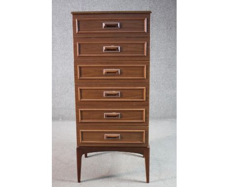 Tallboy chest, vintage teak by Europa Furniture. H.120 W.52 D.45cm. 