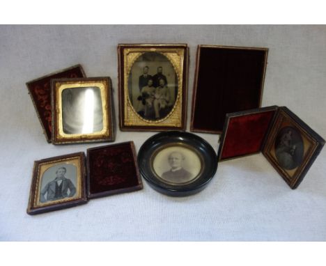 A 19TH CENTURY AMBROTYPE OF FOUR GENTLEMAN and others similar