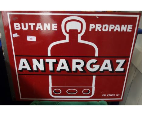 A VINTAGE FRENCH DOUBLE SIDED ENAMEL SIGN "Antargaz"