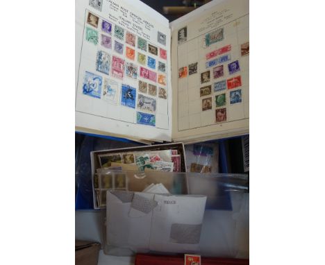 A STAMP ALBUM containing stamps, loose stamps and a few first day covers