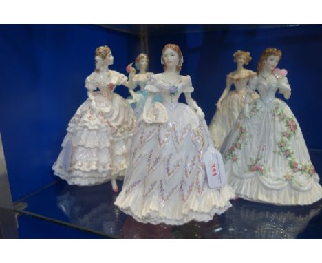FIVE ROYAL WORCESTER FIGURES, to include, 'Queen of hearts'