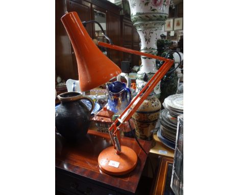 A HERBERT TERRY &amp; SONS LTD ANGLEPOISE LAMP in orange