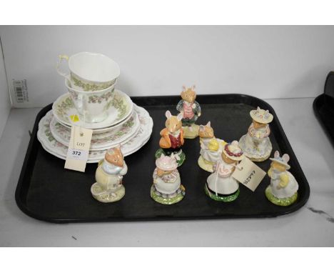 Eight Royal Doulton 'Brambly Hedge' by Jill Barklem ceramic figures, including Old Mrs Eyebright, Poppy Eyebright and others;