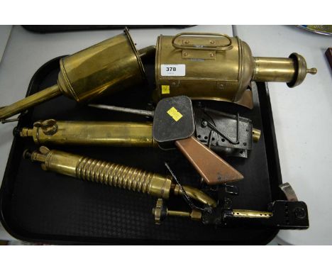 Lead smelting tools; along with a clockwork spit and lamp.