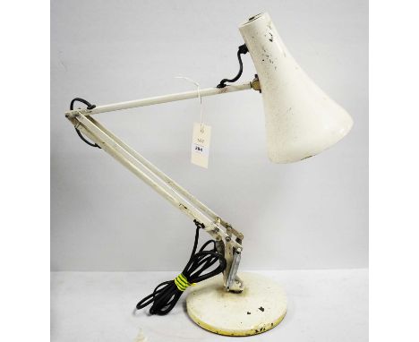 An anglepoise lamp, in cream. 