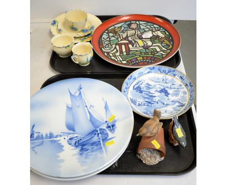 Selection of decorative ceramics, including: Poole pottery limited edition 'May' calendar plate, designed by Tony Morris; Cro