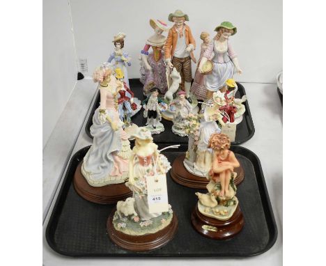 Three Leonardo Collection figures, comprising 'Society Belle', 'Constance', and 'The Good Life'; Wedgwood Porcelain figure of